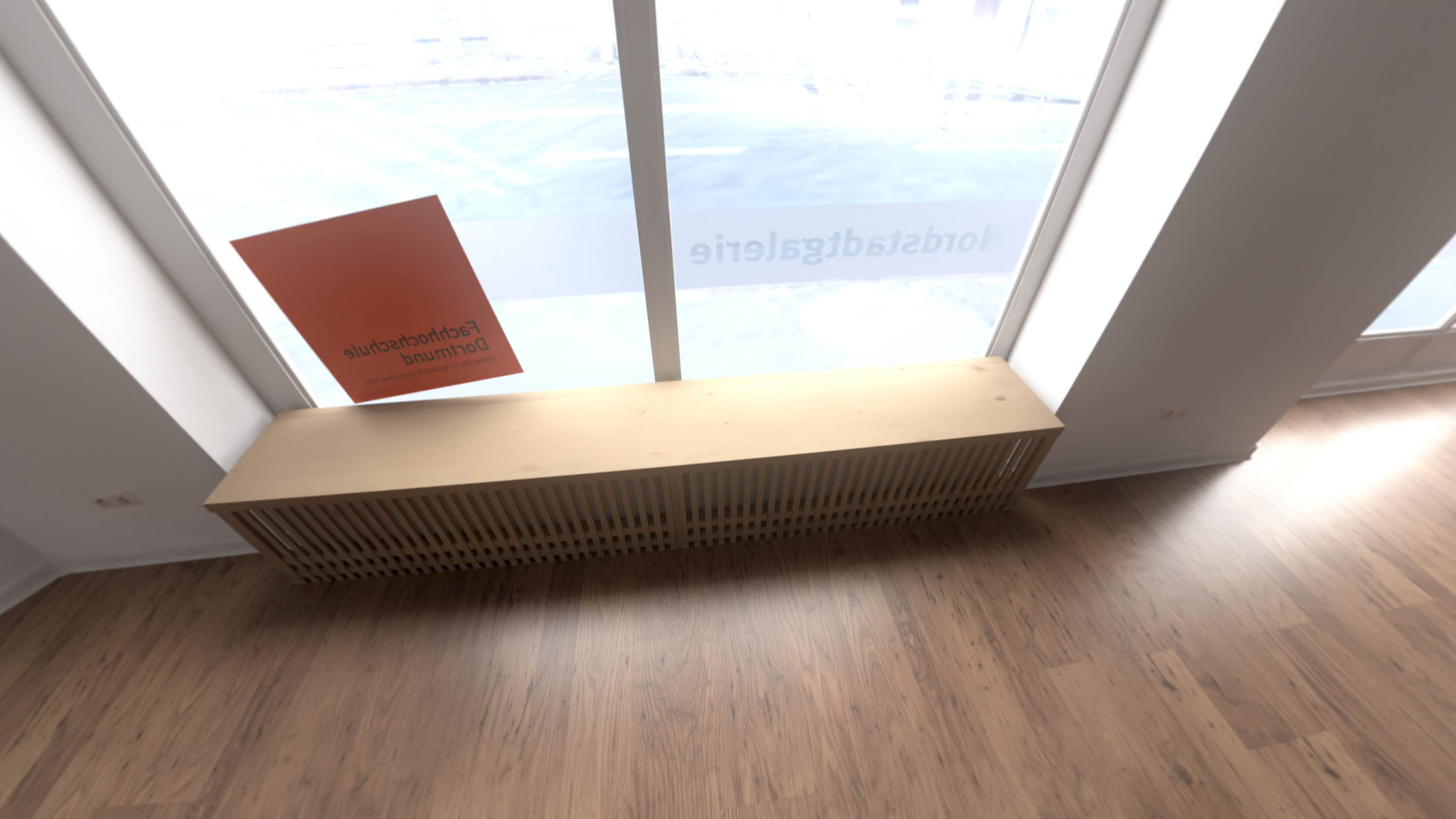 nachgebauter Boden der Online-Galerie mit reflektierenden Eigenschaften